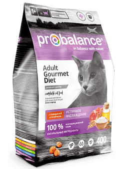 Сухой корм для кошек Probalance Рацион гурмана с говядиной и ягненком, 400г