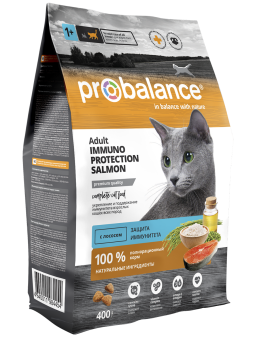Сухой корм для кошек Probalance Поддержка иммунитета с лососем, 400г