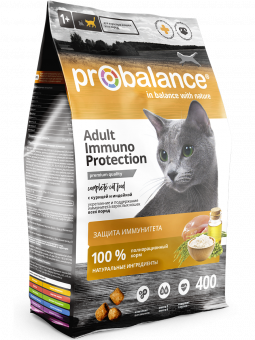 Сухой корм для кошек Probalance Поддержка иммунитета с курицей и индейкой, 400г
