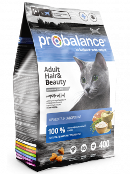 Сухой корм для кошек Probalance Красивая шерсть для красоты шерсти и здоровья кожи, 400г